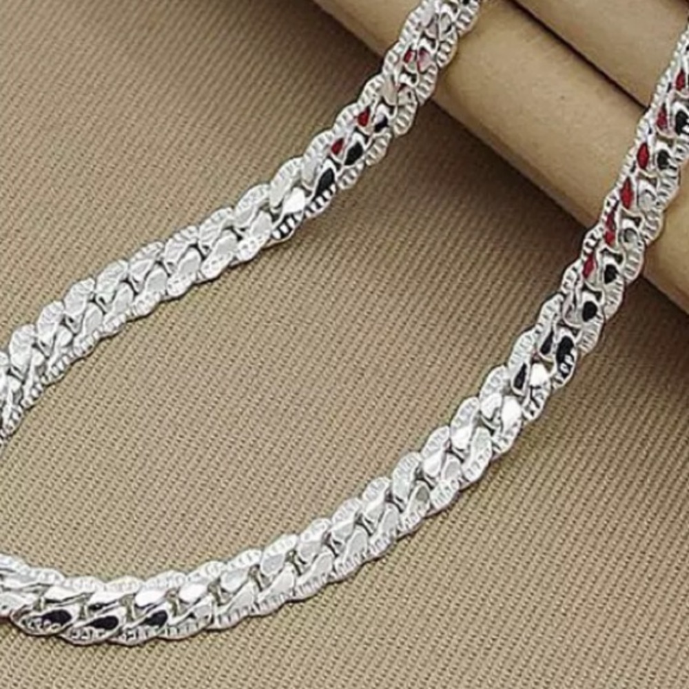 925 Sterling Silver Full Sideways Necklace - Picture 2 of 6